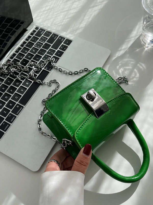 Chains Solid Color Crossbody Handbags