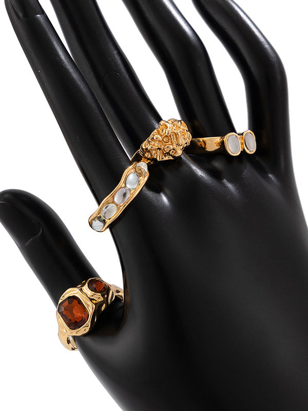 Geometric Rhine Stones Rings Accessories
