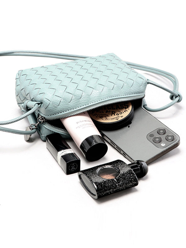 Woven Zipper Bags Crossbody Bags