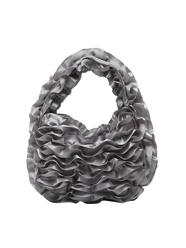 Ruffled Solid Color Mini Bags