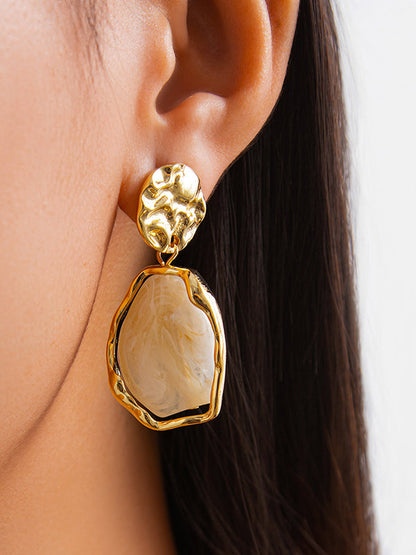 Irregularity Geometric Shiny Earrings Accessories