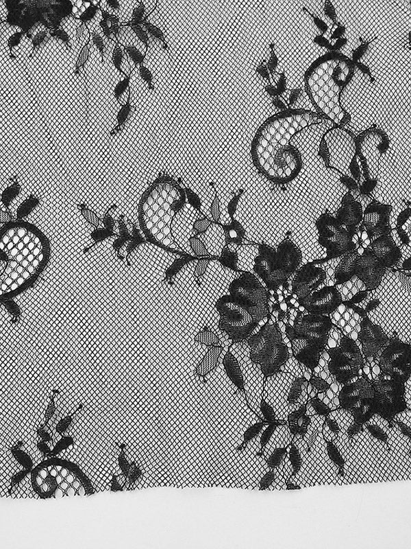 A-Line High Waisted Gauze Pleated See-Through Split-Joint Skirts