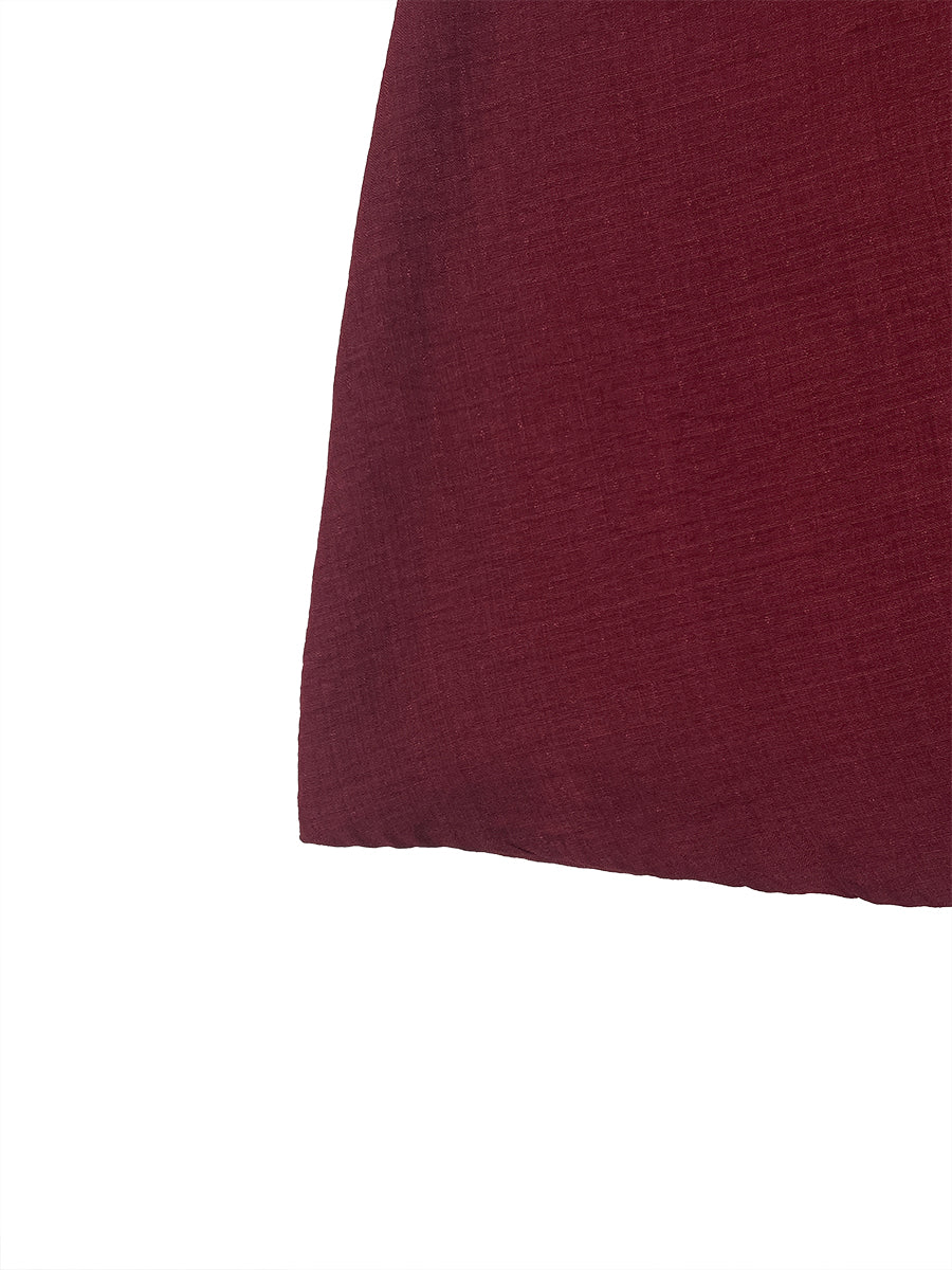 High Waisted Loose Buttoned Pleated Solid Color Lapel Maxi Dresses