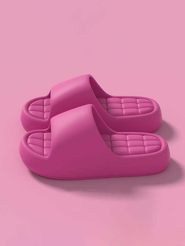 Open Toe Solid Color Platform Shoes Slippers