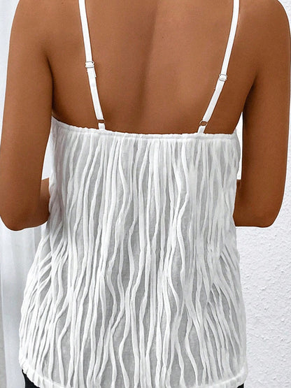 Loose Sleeveless Split-Joint Spaghetti-Neck Vest Top