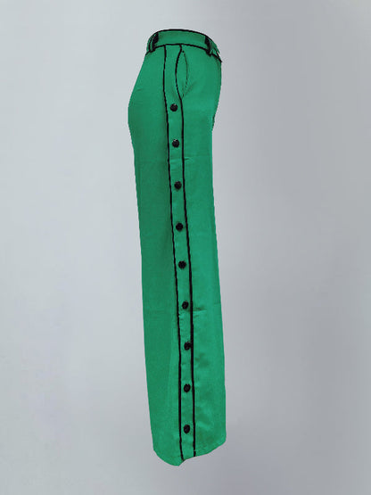 H-line Wide Leg Solid Color Pants