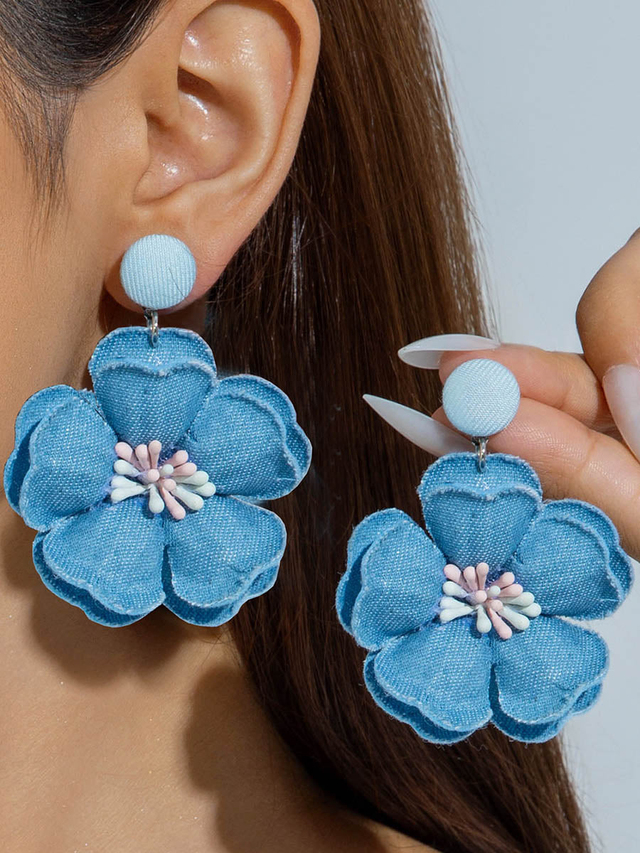 Flower Shape Drop Earrings