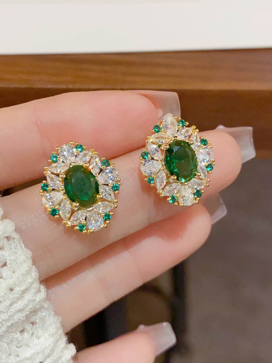 Geometric Rhine Stones Earrings Accessories