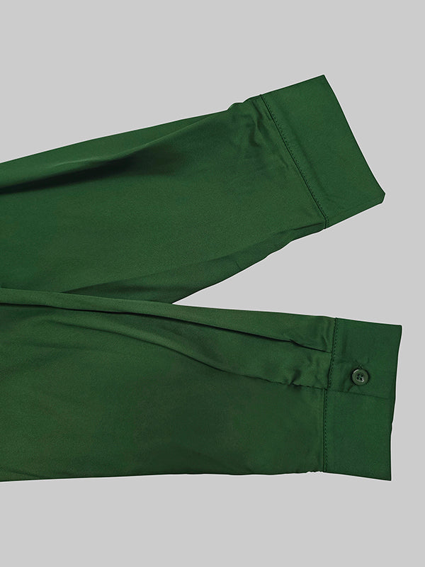 Solid Color V-Neck Long Sleeves Blouse Shirt Top