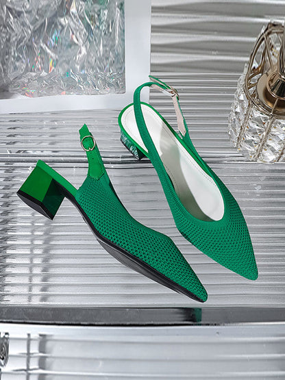 Belt Buckle Hollow Pointed-Toe Split-Joint Pumps Sandals Slider Sandals