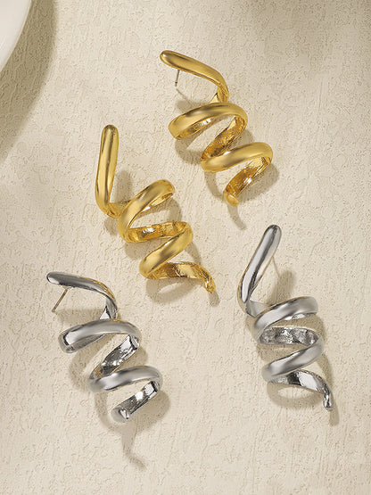 Solid Color Spirality Earrings Accessories
