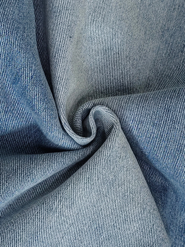 High Waisted Wide Leg Contrast Color Pockets Jean Pants Bottoms