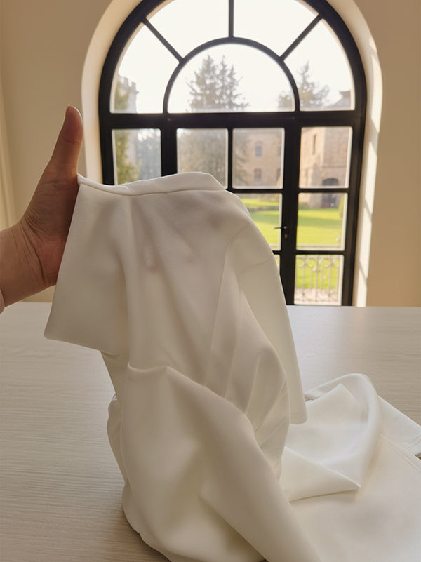 Irregularity Long Sleeves Asymmetric Pleated Solid Color High Neck Sweatshirt Tops