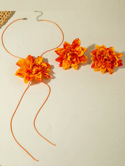 Solid Color Flower Shape Earrings Accessories