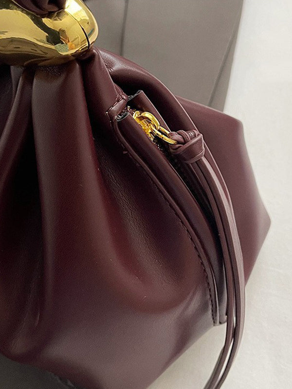 Pleated Split-Joint Zipper Bags Handbags