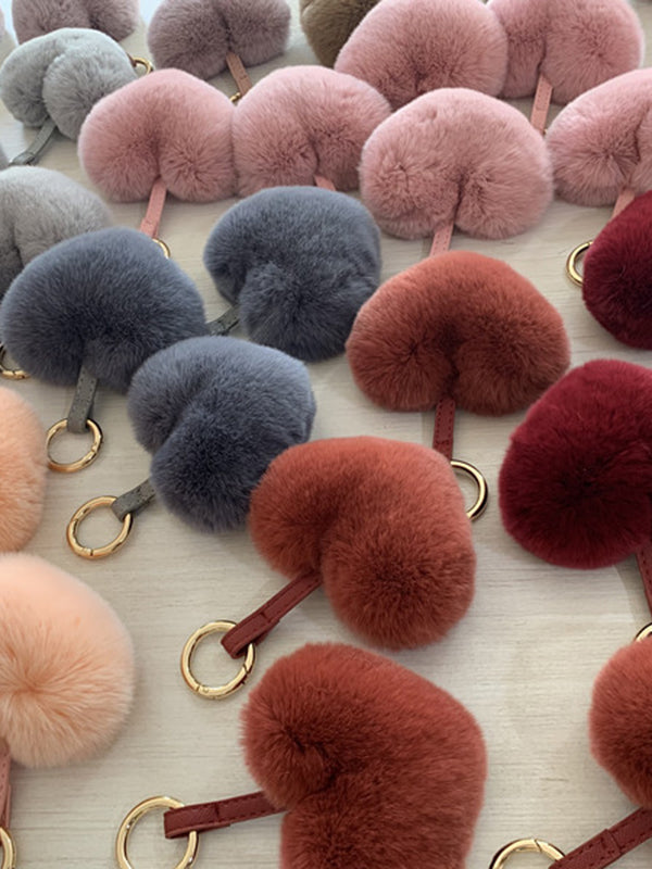 Heart Shape Bag Charm Keychain