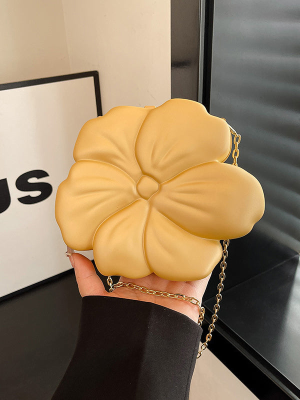 Chains Flower Shape Shiny Crossbody Bags