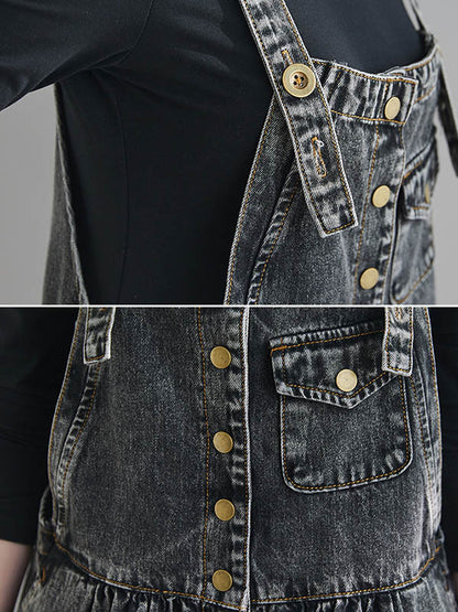Original Sleeveless With Pocket Denim Dress