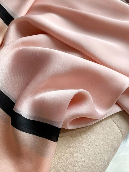 Urban Bow-Embellished Printed Contrast Color Shawl