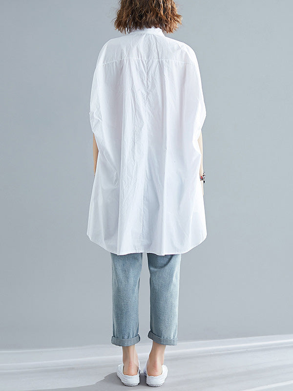 Irregular High-Low Oversize Batwing Sleeve Shirt