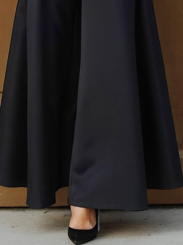 Wide Leg Solid Color Split-Joint Pants Trousers