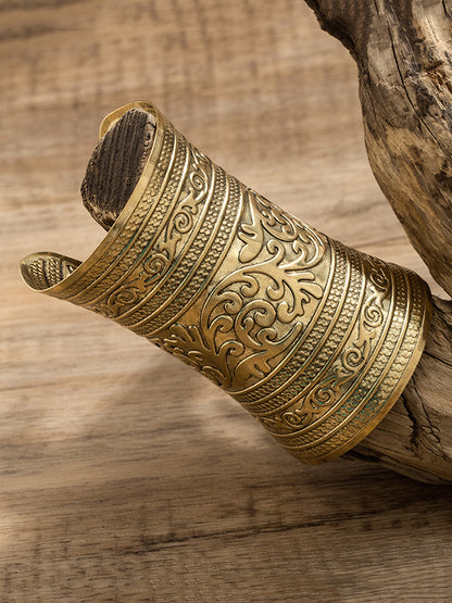 Carved Pattern Geometric Solid Color Bracelet Accessories