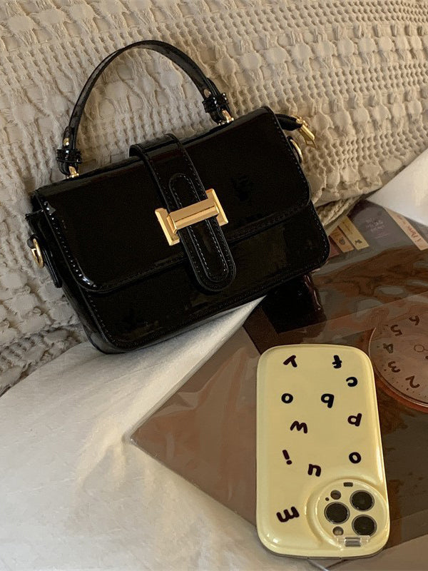 Belt Buckle Shiny Split-Joint Bags Crossbody Bags Handbags