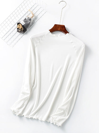 7 Colors Solid Color Long Sleeves T-Shirt Top