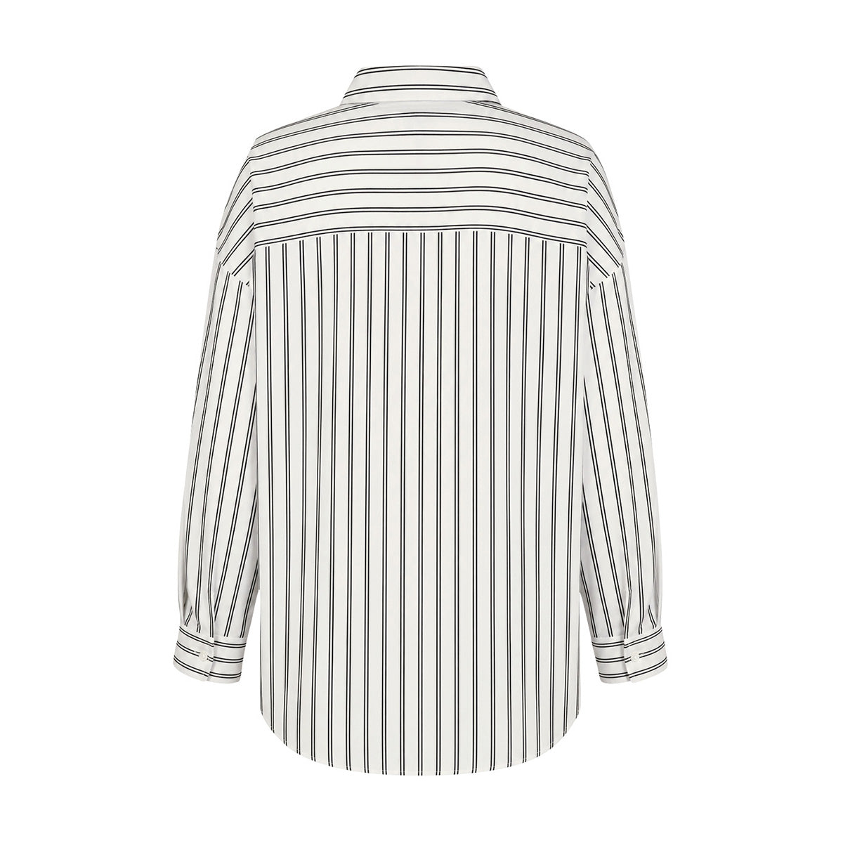Long Sleeves Loose Buttoned Contrast Color Striped Lapel Blouses&Shirts Tops