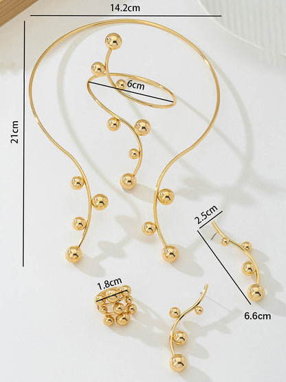 Irregularity Line Rhine Stones Accessories Sets