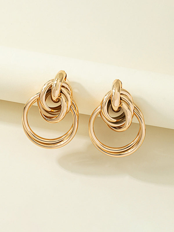 Geometric Hollow Shiny Earrings Accessories