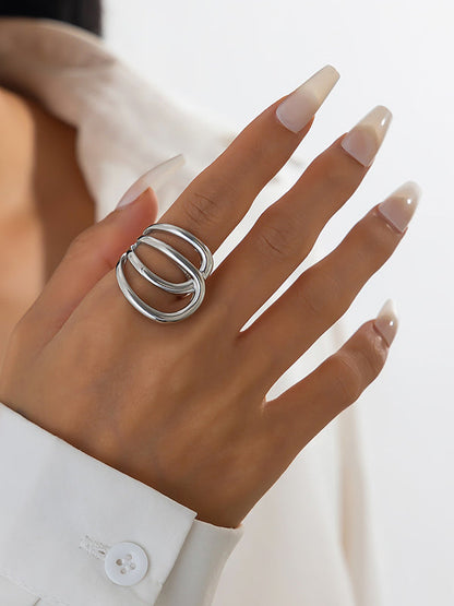 Irregularity Geometric Shiny Rings Accessories