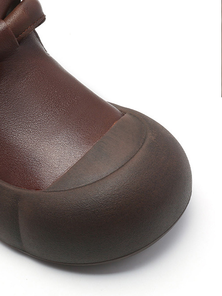 Women Autumn Genuine Leather Soft Flat Shoes