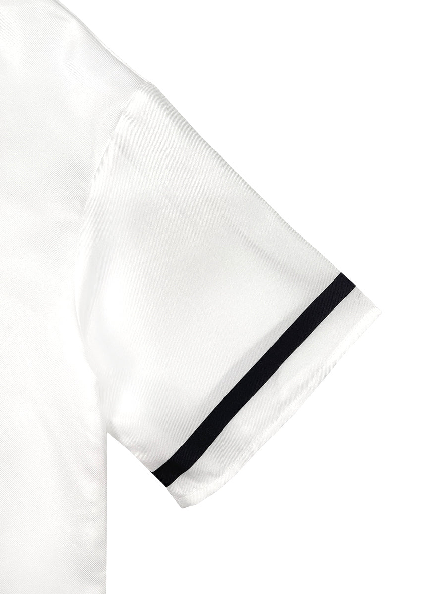 Half Sleeves Loose Contrast Color Lapel Blouses&Shirts Tops