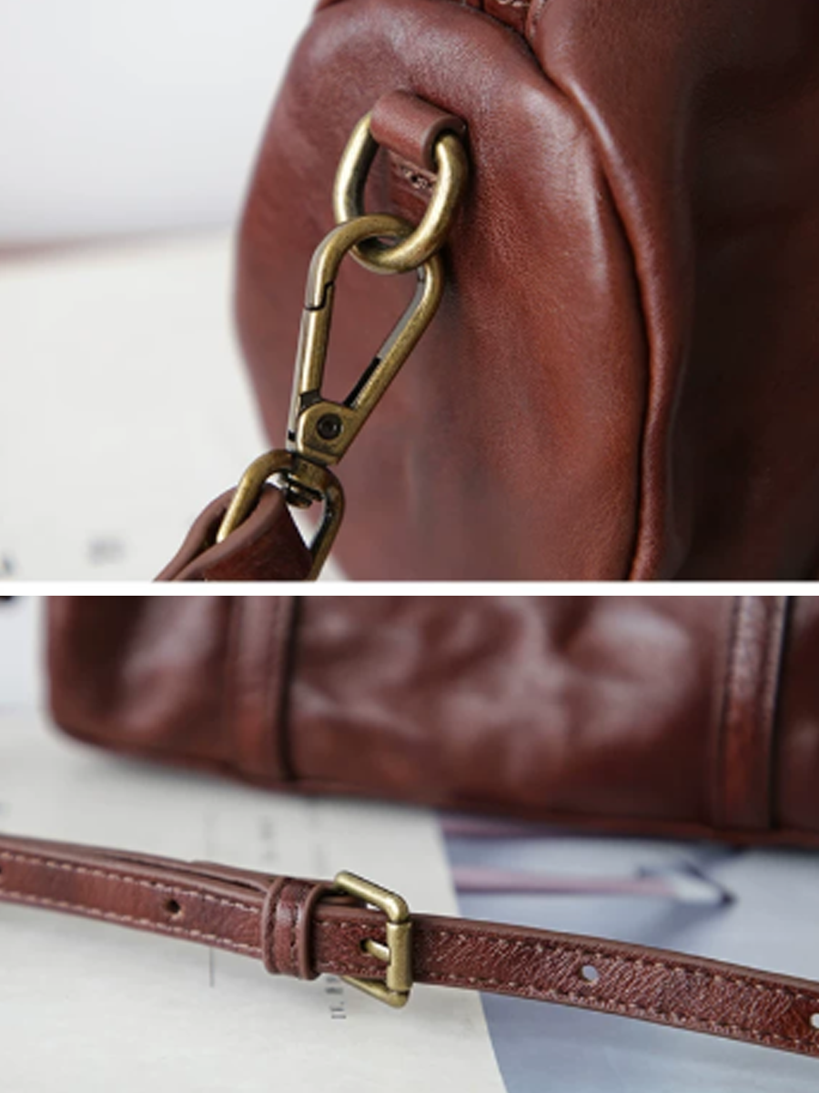 Crinkled Leather Mini Handbag Crossbody Bag