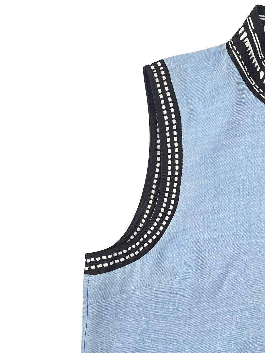 Sleeveless Wide Leg Pockets Solid Color Zipper Stand Collar Jumpsuits