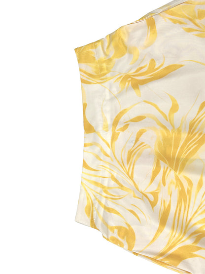 A-Line High Waisted Contrast Color Flower Print Pockets Skirts