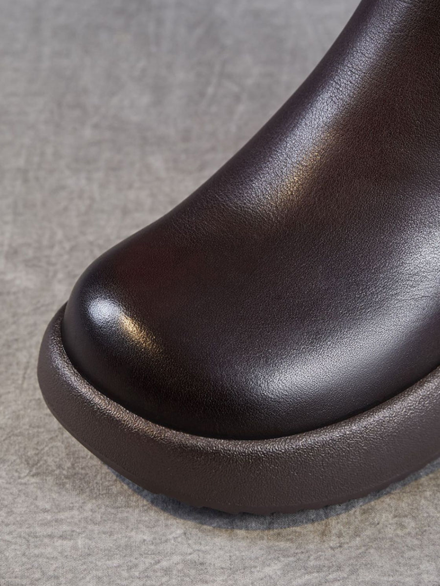 Women Winter Genuine Leather Platform Boots