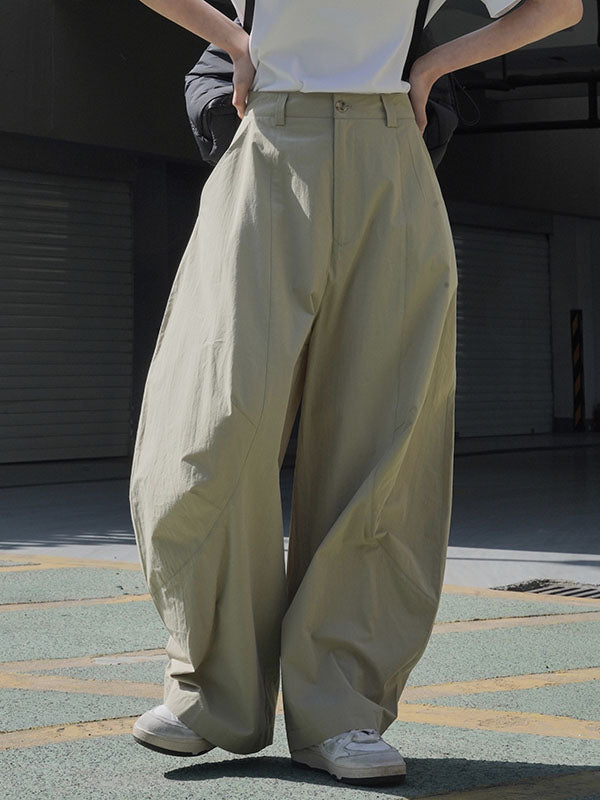 Loose Wide Leg Solid Color Split-Joint Casual Pants Bottoms Trousers