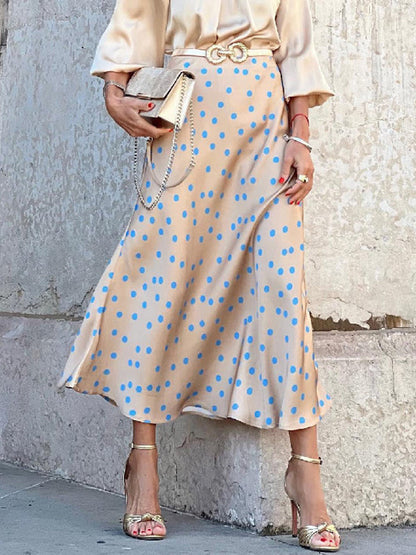 High Waisted Loose Polka-Dot Skirts