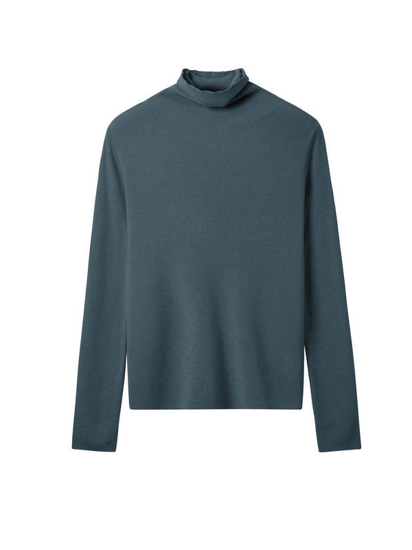 Long Sleeves Skinny Solid Color High-Neck Knitwear Pullovers Sweater Tops