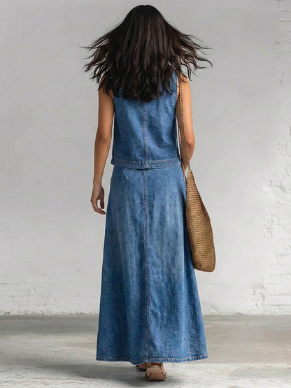 Loose Sleeveless Solid Color V-Neck Vest Top