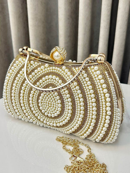 Geometric Lock Rhine Stones Shiny Crossbody Bags Evening Bags & Clutches