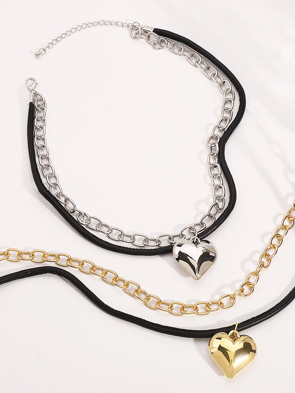 Chains Heart Shape Choker Necklace Necklaces Accessories