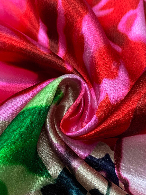 A-Line Half Sleeves Elasticity Flower Print Split-Front V-Neck Maxi Dresses