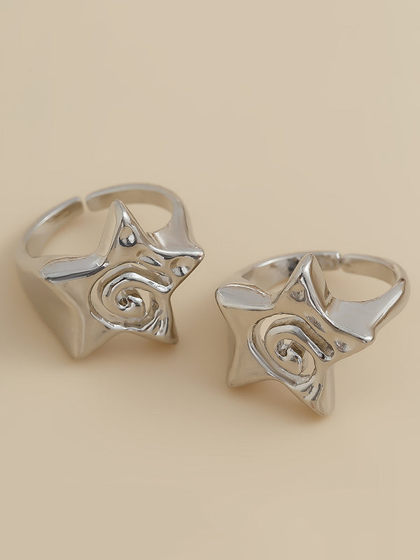 Normcore Hollow Star Shape Rings Accessories