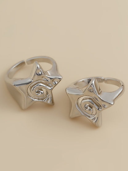Normcore Hollow Star Shape Rings Accessories