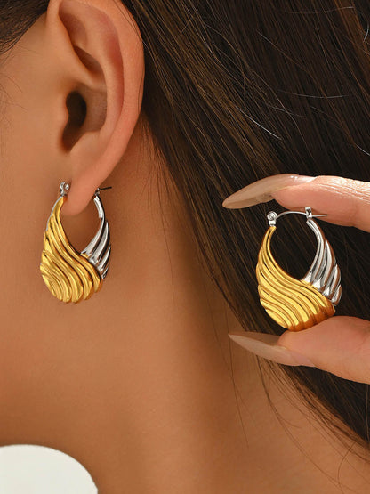 Geometric Textured Earrings Accessories