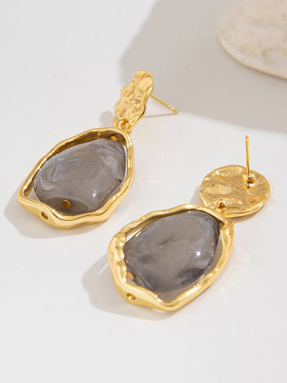 Irregularity Geometric Shiny Earrings Accessories