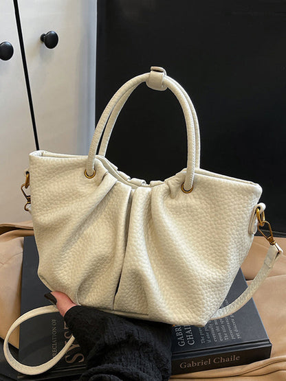 Pleated Solid Color Zipper Crossbody Bags Handbags